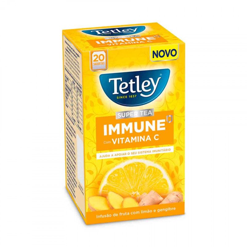Infusion Tetley Immune VitC Citron Vert et Gingembre