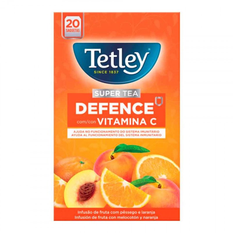 Tetley Defense Infusión de Durazno y Naranja