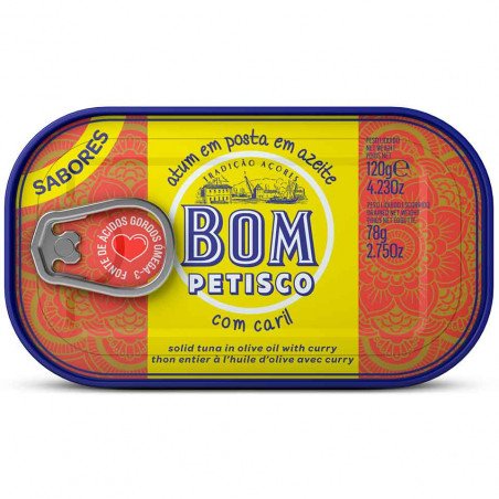 Bom Petisco Atum em Azeite com Caril 120g