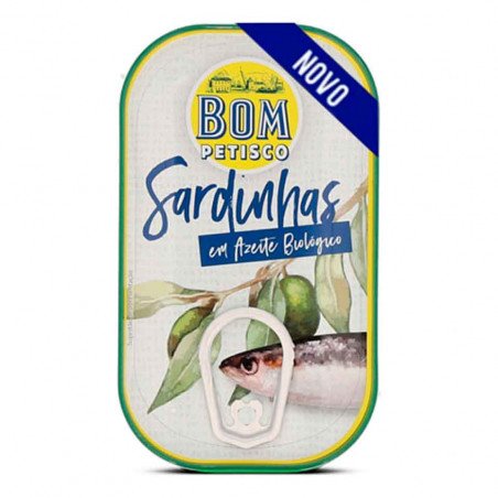 Bom Petisco Sardinhas em Azeite Virgem Extra Biológico 120g