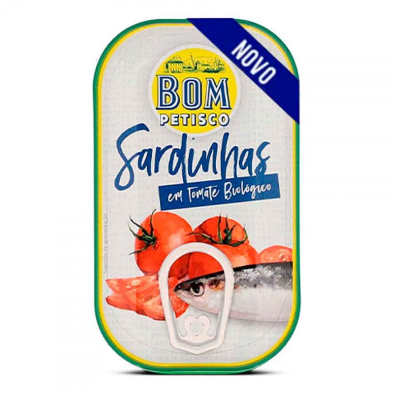 Bom Petisco Sardines à la sauce tomate biologique 120g