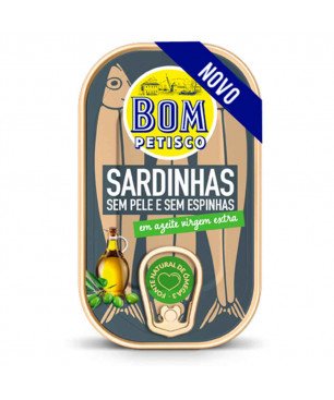 Bom Petisco Sardine senza pelle e senza osso in olio extravergine di oliva 120g