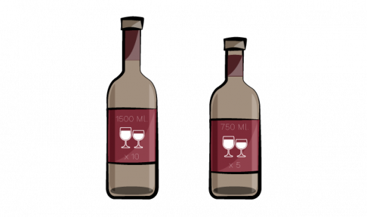 Dimensioni delle bottiglie di vino